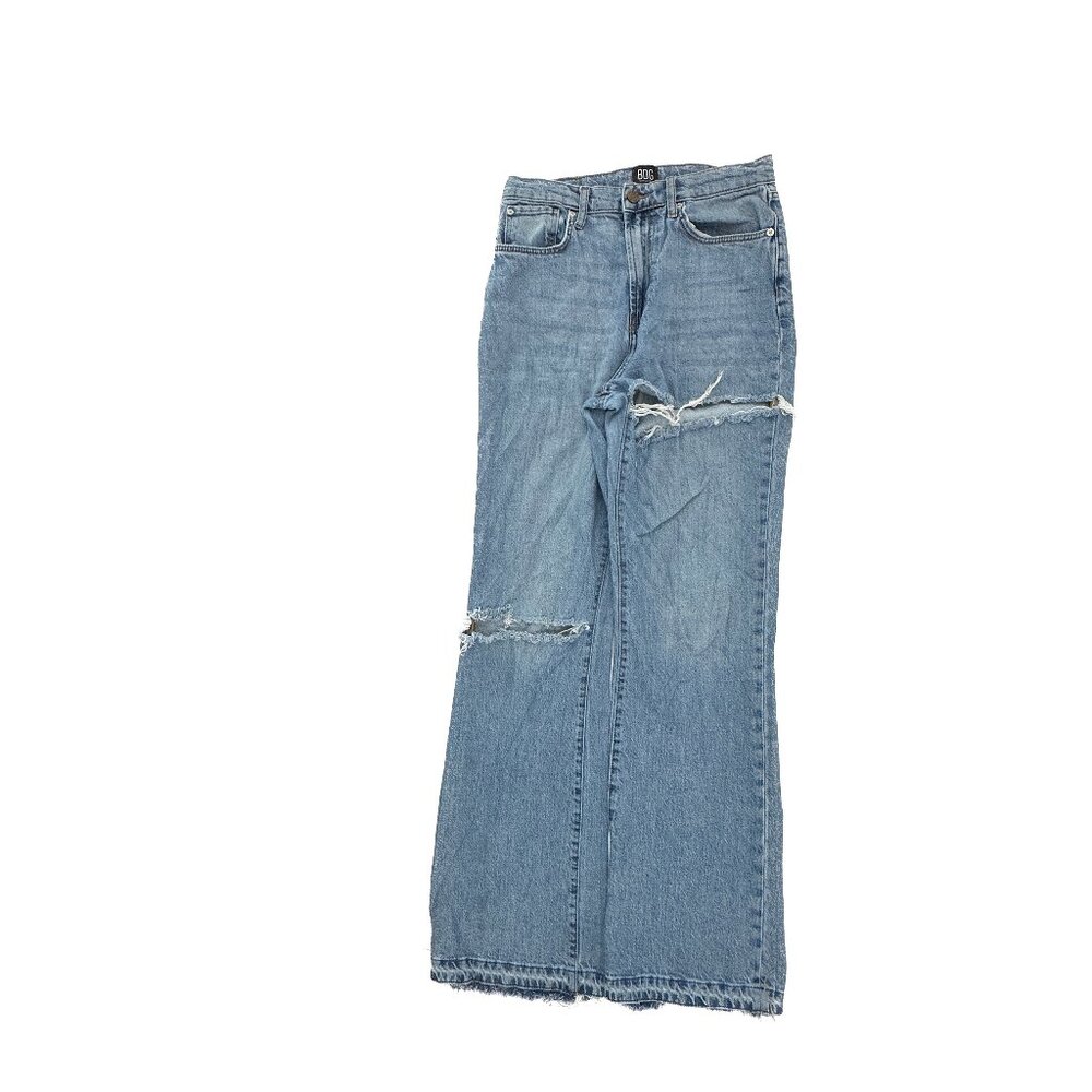 BDG Urban Outfitters High Rise Flare Distressed Raw Hem Women size 29 Blue Jeans